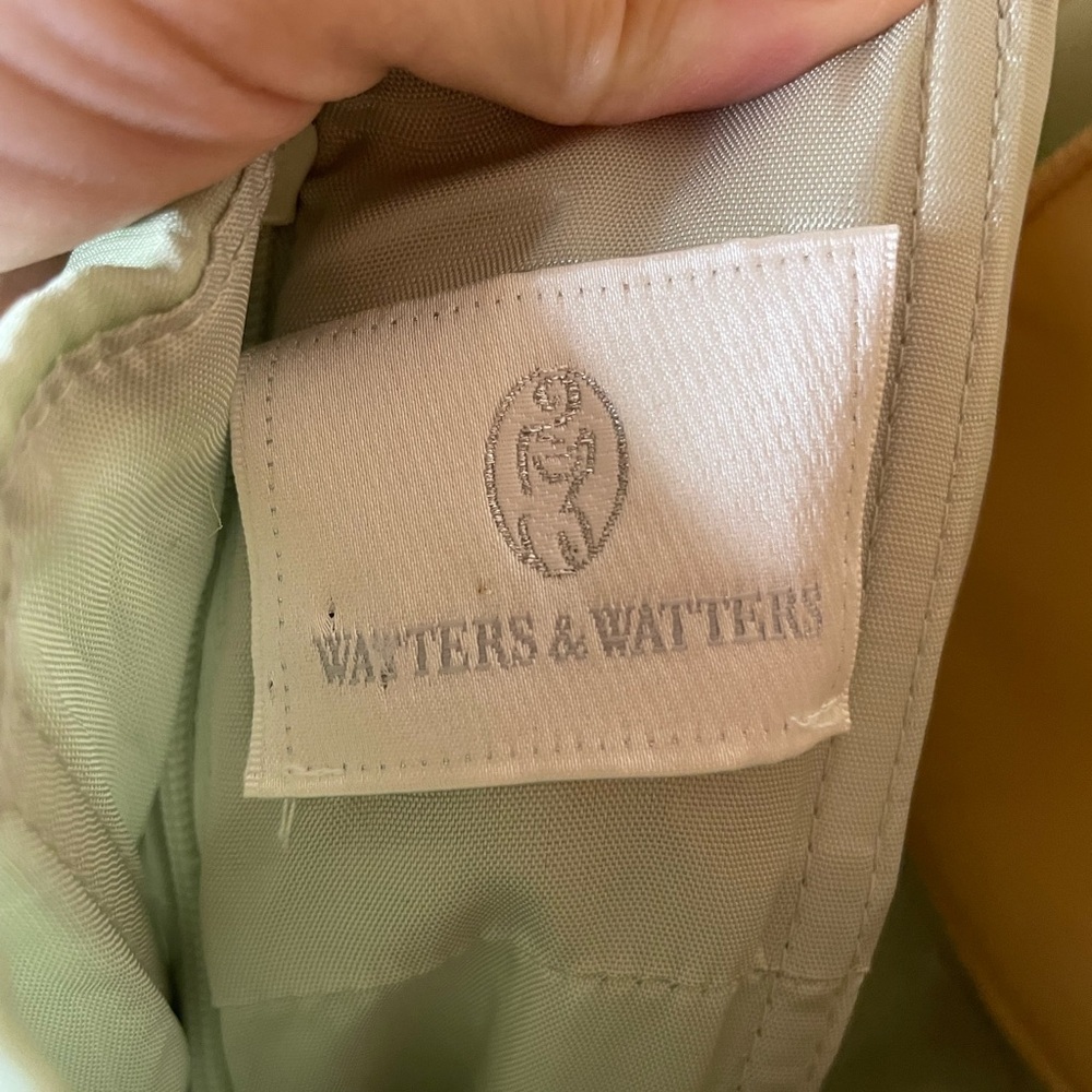 Watters & Watters Sage Green Halter Floor Length Gown Coquette Girl Size 2 - Picture 9 of 9